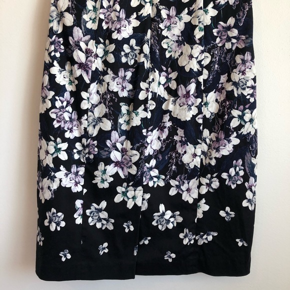ADRIANNA PAPELL Floral Sheath Formal Tank Sleeveless Midi Dress Blue - Picture 10 of 12